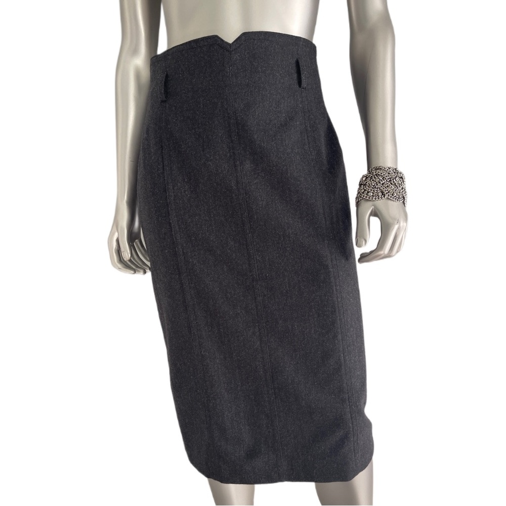 ESCADA Gray Wool VINTAGE Highwaist Skirt
